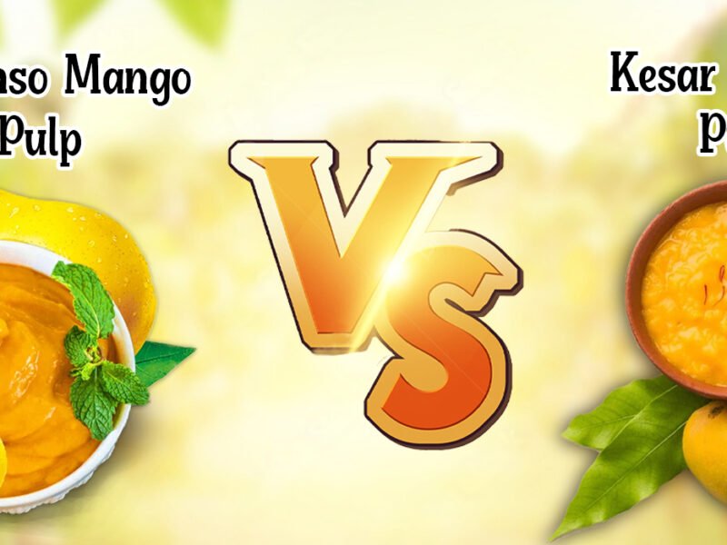 Kesar mango pulp and Alphonso mango pulp